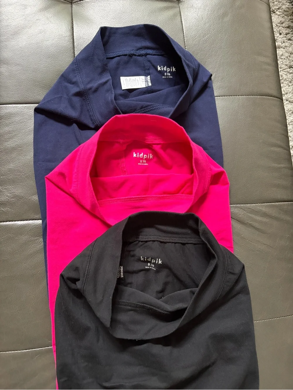 Kidpik 3 skirts for girls size S 7/8 navy/black/pink